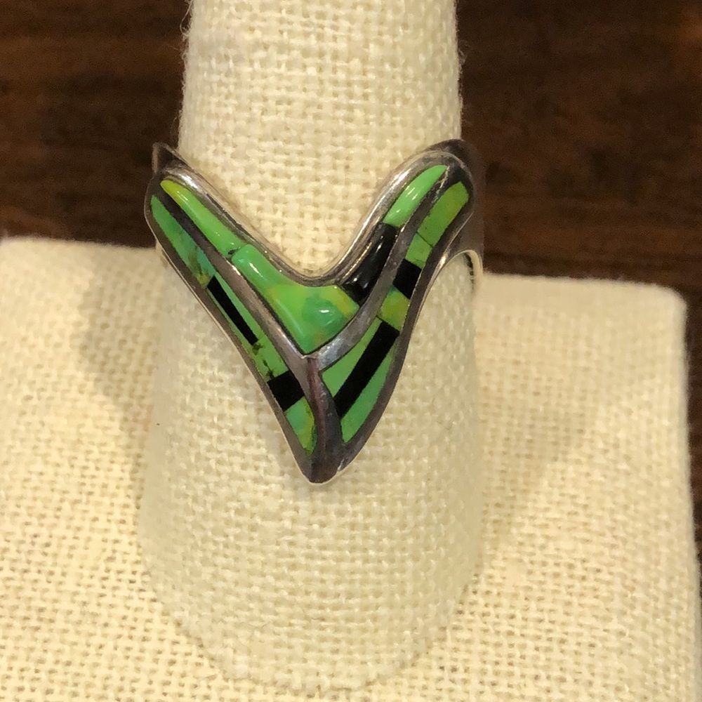 JAY KING DTR Unisex Green Turquoise Sterling Silver Ring Sz 10-1/4